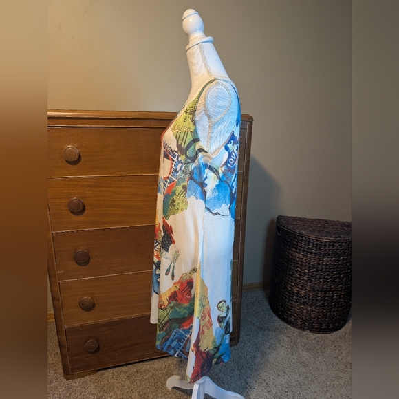 Inoah Sleeveless Wearable Art Graphic Print Knit Dress - Picture 5 of 12